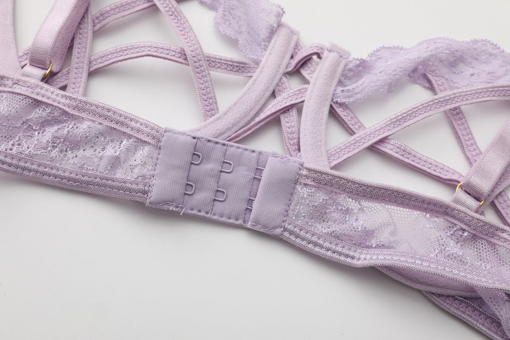 Lavender Whisper Lace Trim Lingerie Set