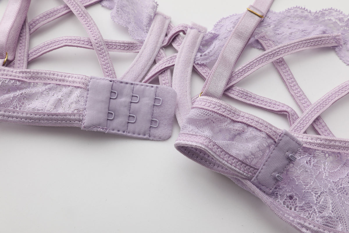 Lavender Whisper Lace Trim Lingerie Set