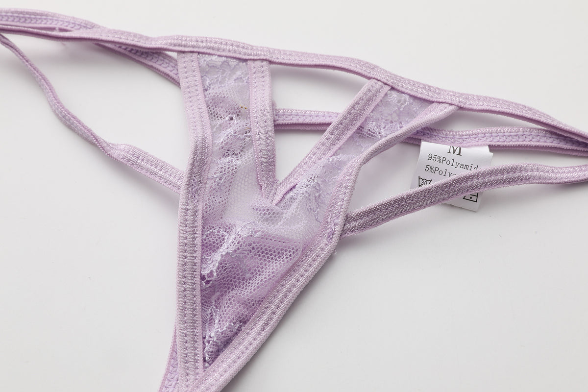 Lavender Whisper Lace Trim Lingerie Set