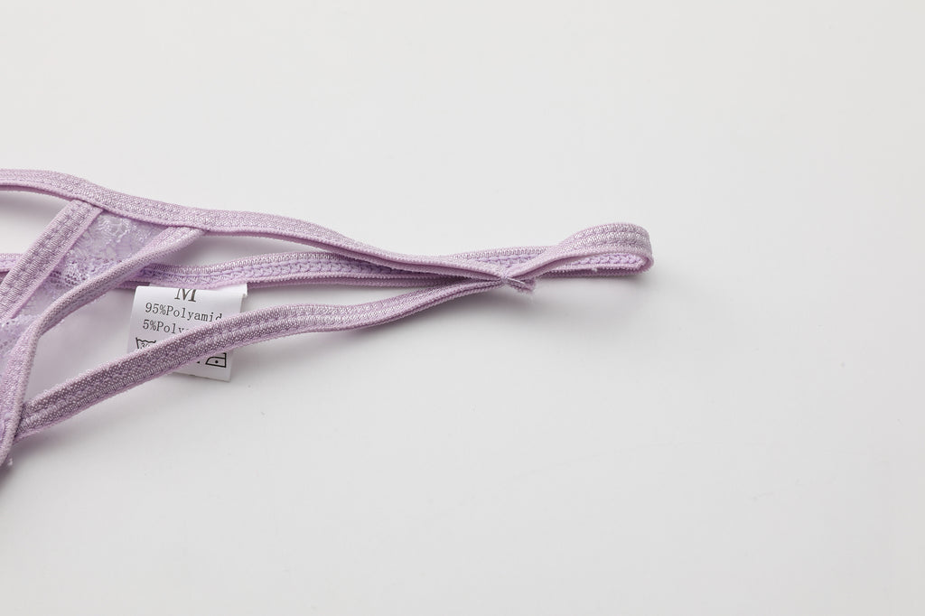 Lavender Whisper Lace Trim Lingerie Set