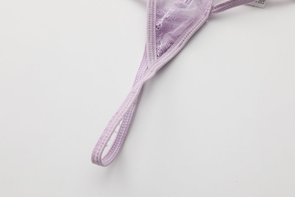 Lavender Whisper Lace Trim Lingerie Set