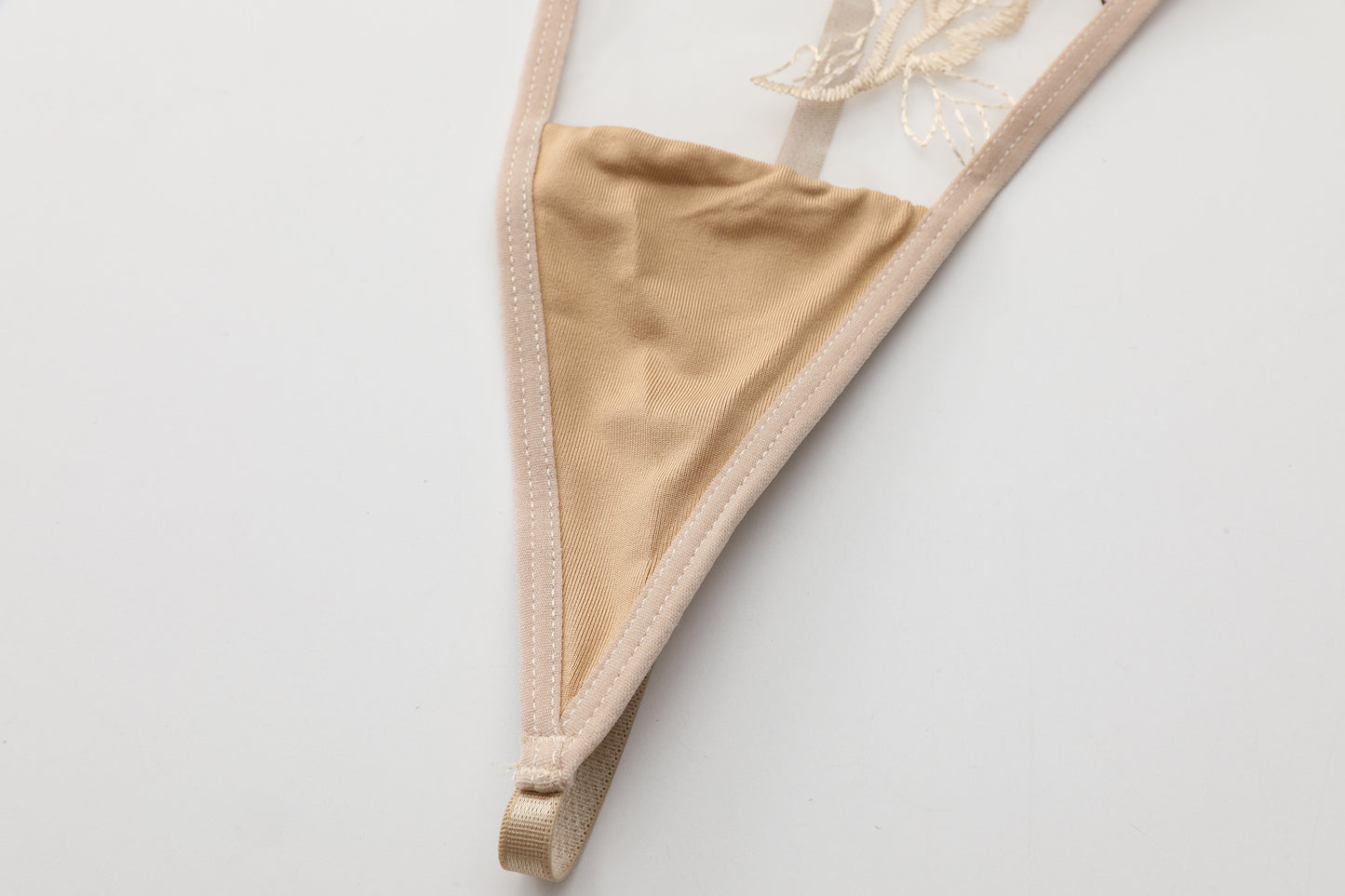 Pansy Beige Blossom Floral Lace 3-Piece Lingerie Set