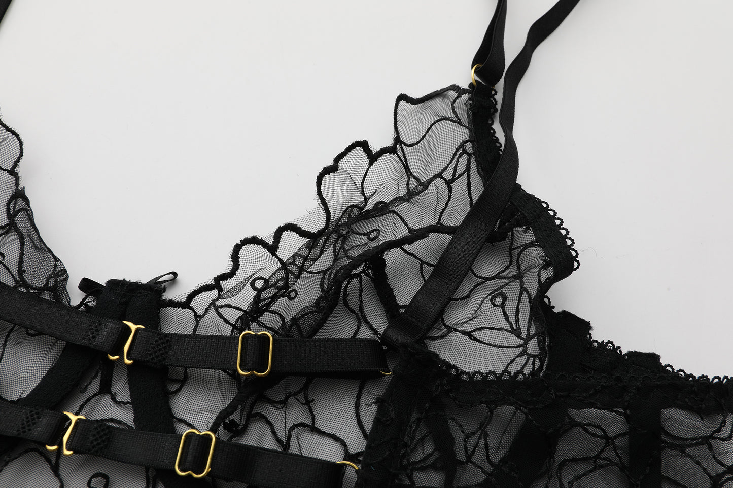 Daphne's Enchanting Floral Lace Lingerie Set