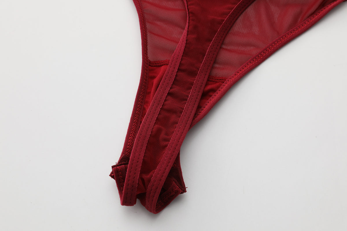 Rouge Radiance Red Sheet Bodysuit Ensemble