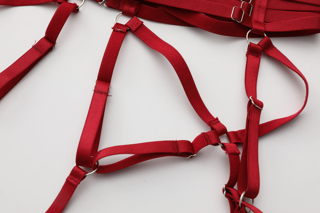 Rouge Radiance Red Sheet Bodysuit Ensemble