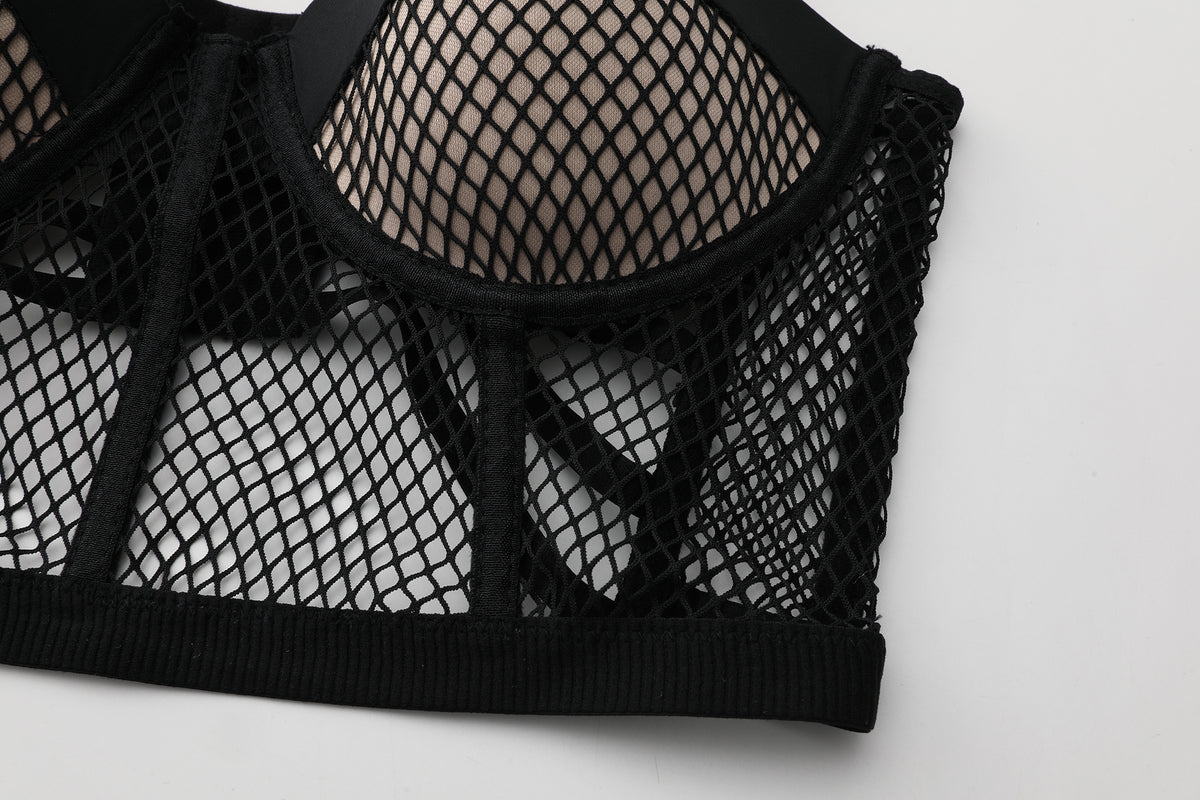 Tessa's Playful Mesh and Tutu Lingerie Set