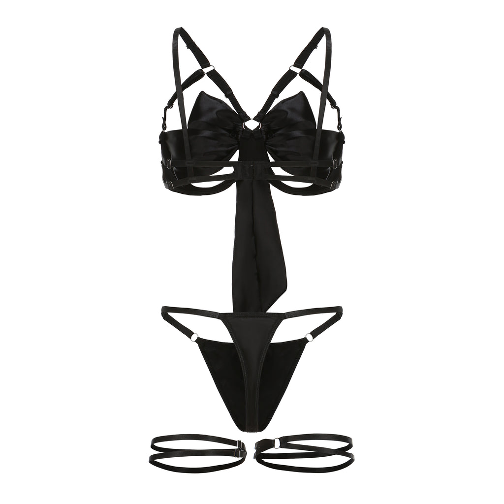 The Bow Bliss Silky Lingerie Set