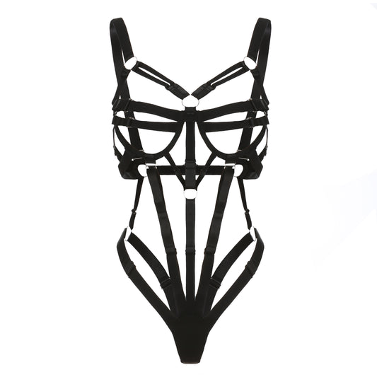 Luna's Midnight Straps Bodysuit Set
