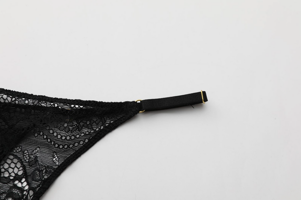 Midnight Temptation Black Lace Lingerie Set - EVYS Lingerie