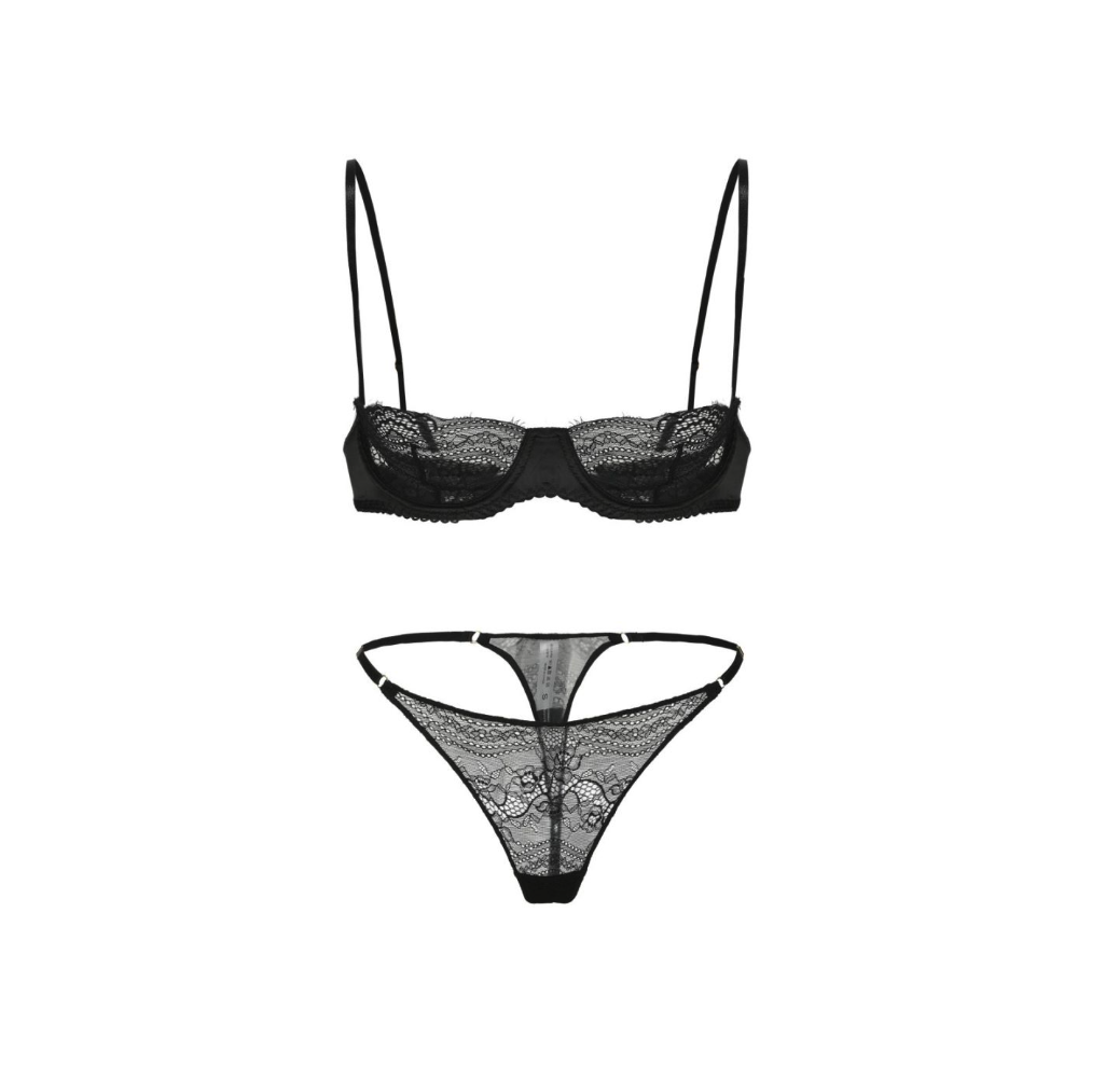 Midnight Temptation Black Lace Lingerie Set - EVYS Lingerie