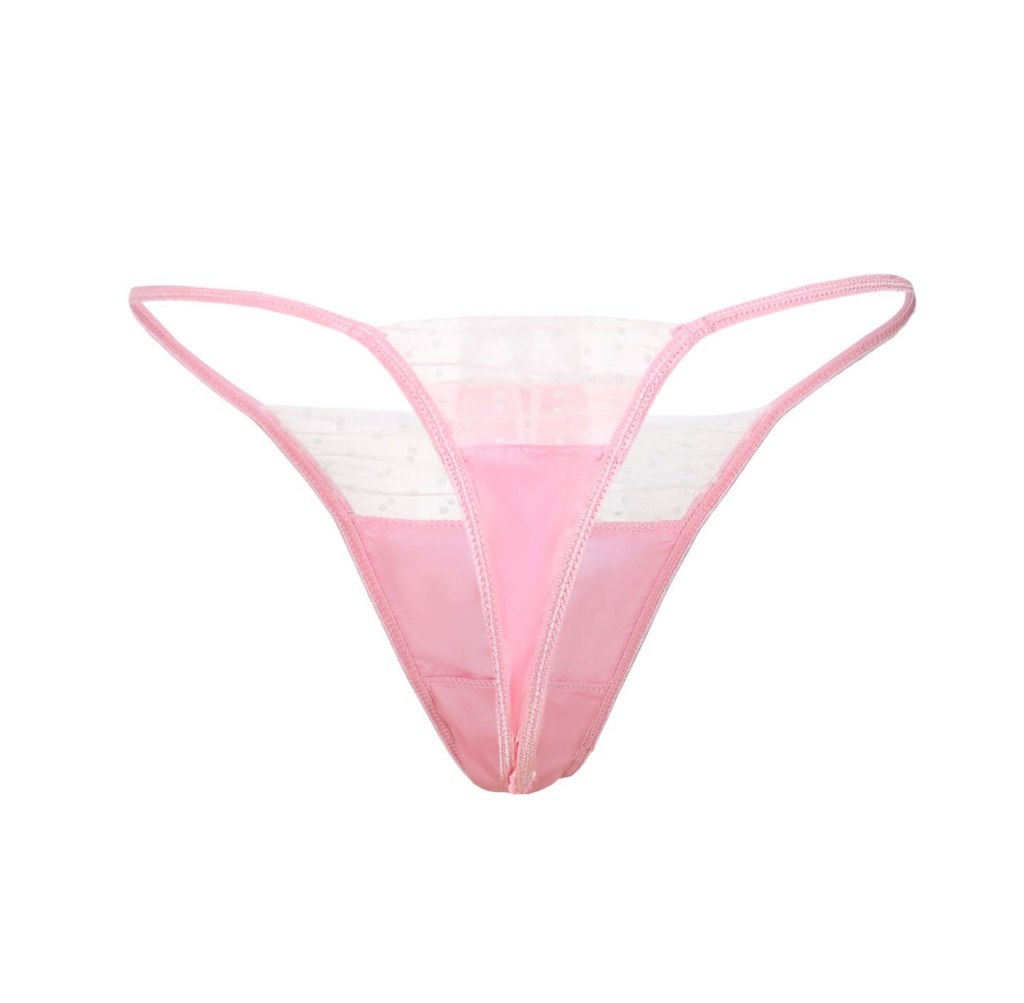 Silky Sweets Pink Polka Dot Lace Lingerie Set - EVYS Lingerie