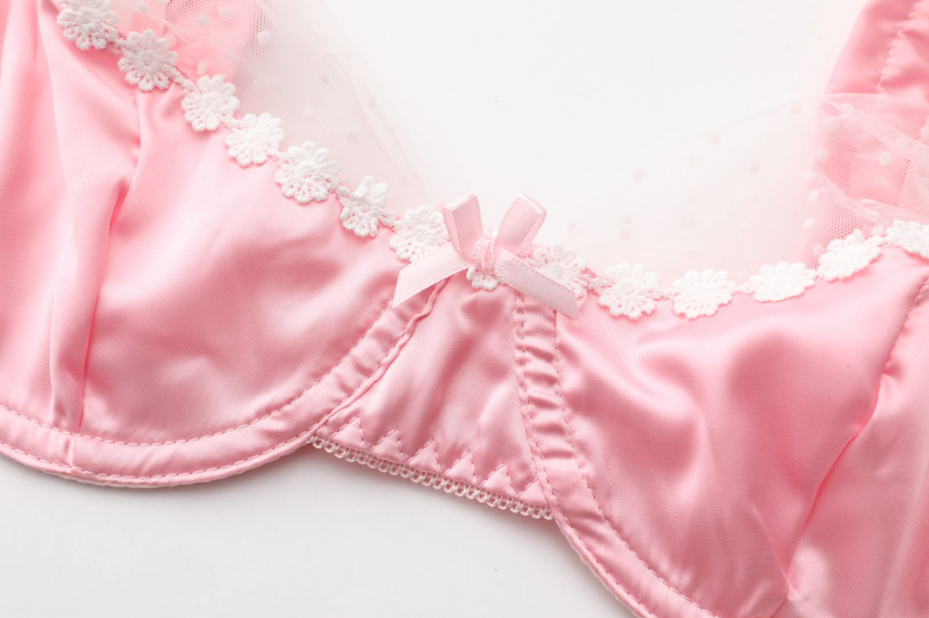 Silky Sweets Pink Polka Dot Lace Lingerie Set - EVYS Lingerie