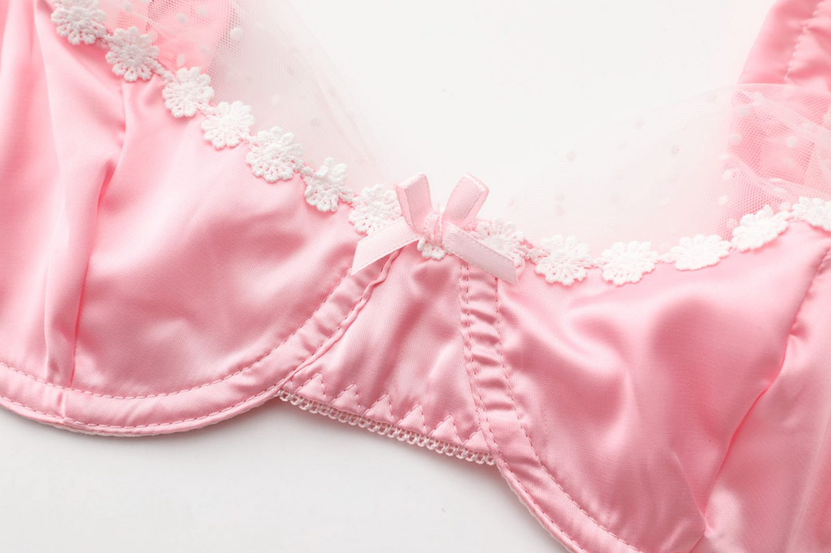 Silky Sweets Pink Polka Dot Lace Lingerie Set - EVYS Lingerie