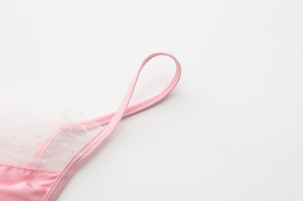 Silky Sweets Pink Polka Dot Lace Lingerie Set - EVYS Lingerie