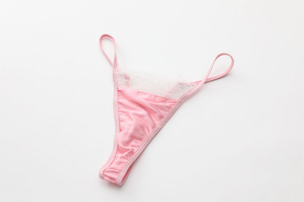 Silky Sweets Pink Polka Dot Lace Lingerie Set - EVYS Lingerie