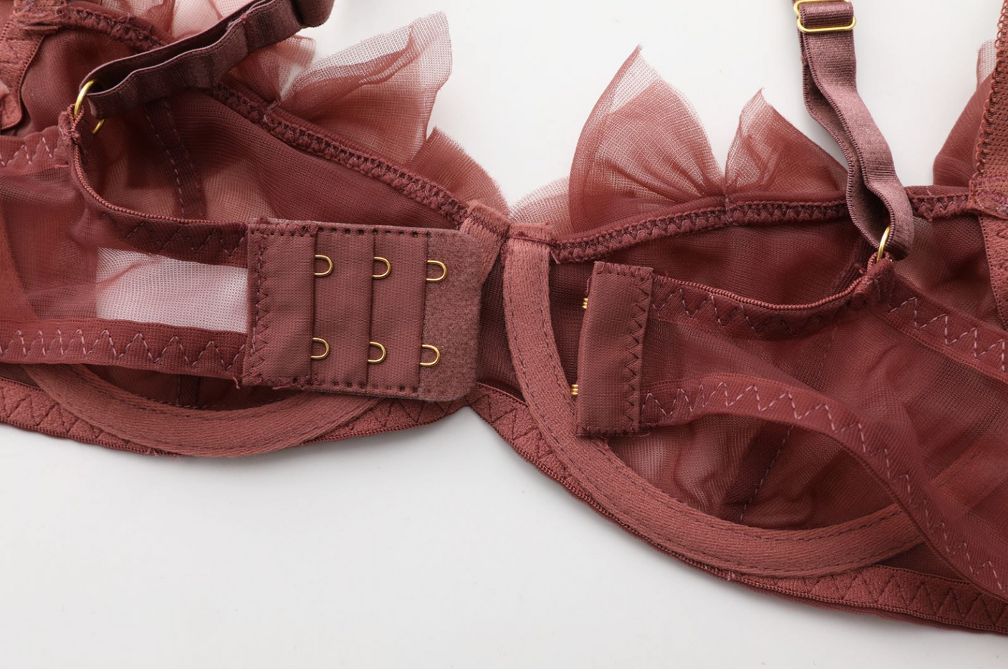 Burgundy Elegance Sheer Lace Bows Lingerie Set