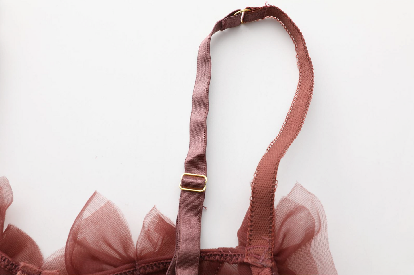 Burgundy Elegance Sheer Lace Bows Lingerie Set