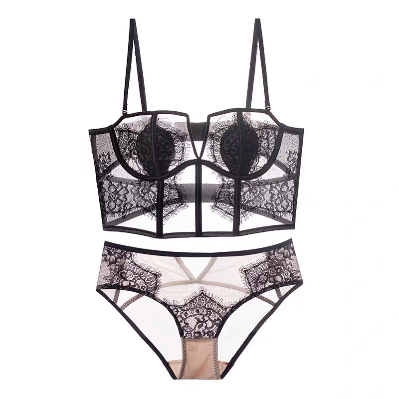 Coeur de Séduction – Floral Lace Mesh Set
